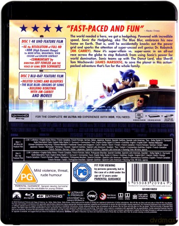 Sonic The Hedgehog (Jeż Sonic) [Blu-Ray 4K]+[Blu-Ray]
