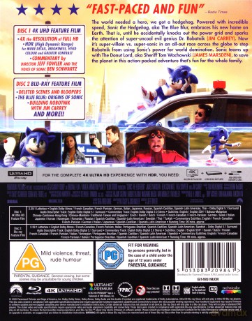 Sonic The Hedgehog (Jeż Sonic) [Blu-Ray 4K]+[Blu-Ray]