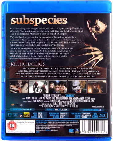 Subspecies (Podgatunek) [Blu-Ray]