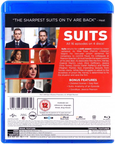 Suits: Season 6 (W garniturach: Sezon 6) [4xBlu-Ray]