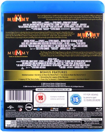 The Mummy Trilogy - The Mummy / The Mummy Returns / The Mummy - Tomb Of The Dragon Emperor [3xBlu-Ray]