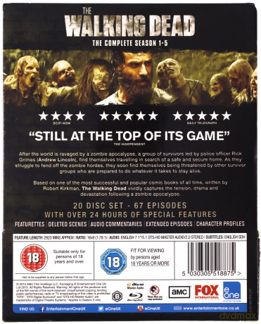 The Walking Dead: Seasons 1 to 5 [20xBlu-Ray]
