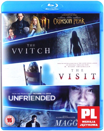 Czarownica: Bajka ludowa z Nowej Anglii / Crimson Peak / Maggie / The Visit / Śmierć z komputera [5xBlu-Ray]