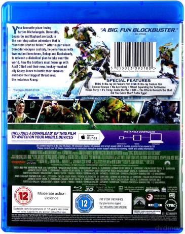 TMNT - Teenage Mutant Ninja Turtles - Out Of The Shadows [Blu-Ray 3D]+[Blu-Ray]