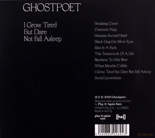 Ghostpoet: I Grow Tired But Dare Not Fall Asleep  [CD]