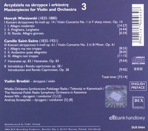 Arcydzieła na skrzypce i orkiestrę - vol. III [CD]