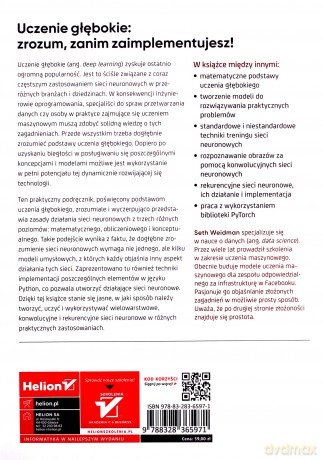 Uczenie głębokie od zera. Podstawy implementacji w Pythonie - Seth Weidman [KSIĄŻKA]