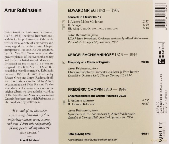 Artur Rubinstein: Artur Rubinstein Plays [CD]