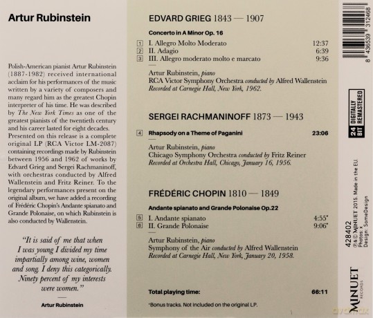Artur Rubinstein: Artur Rubinstein Plays [CD]