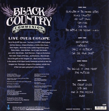 Black Country Communion: Live Over Europe [2xWinyl]