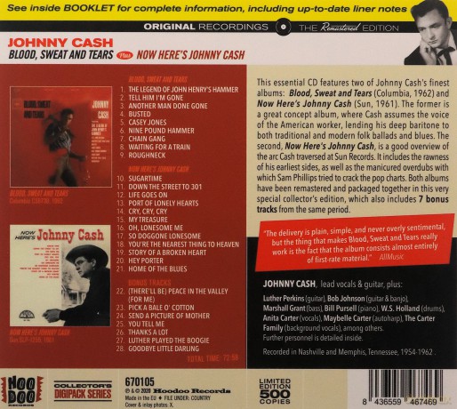 Johnny Cash: Blood, Sweat And Tears [CD]