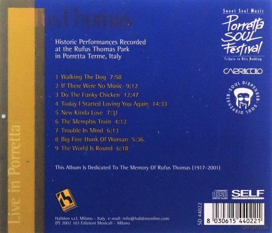 Rufus Thomas: Live In Porretta [CD]