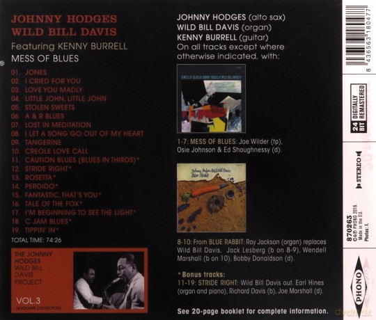 Johnny Hodges: Mess Of Blues [CD]