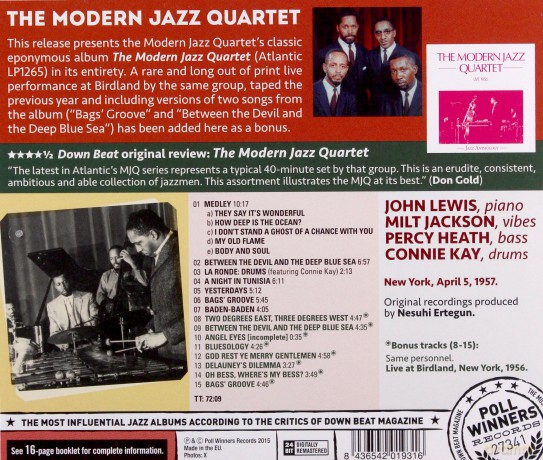 Modern Jazz Quartet: Modern Jazz Quartet + Live at Birdland 1956 [CD]