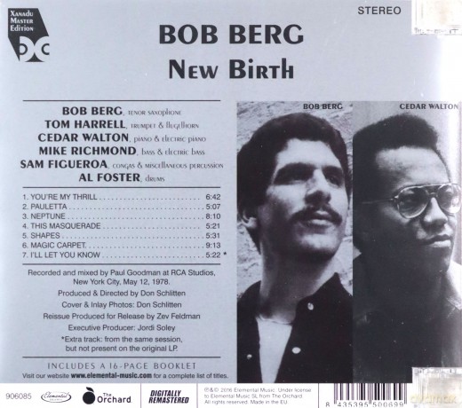 Bob Berg: New Birth -Remast- [CD]