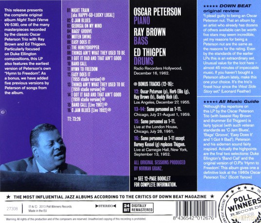 Oscar Peterson Trio: Night Train Oscar Peterson Trio [CD]