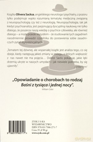 Mężczyzna, który pomylił swoją żonę z kapeluszem - Oliver Sacks [KSIĄŻKA]