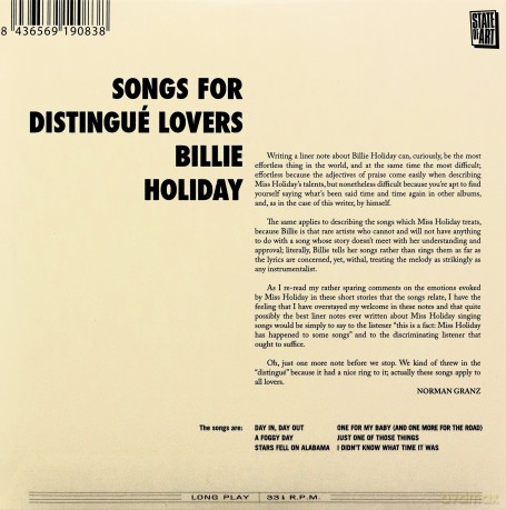 Billie Holiday: Songs For Distingue Lovers [CD]