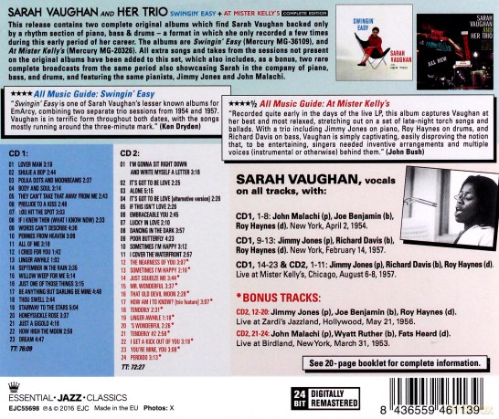 Sarah Vaughan: Swingin' Easy (+ At Mister Kelly´S Complete Edition) [2CD]