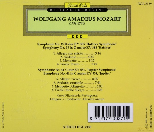 Wolfgang Amadeus Mozart: Symph No 35`Haffner` [CD]