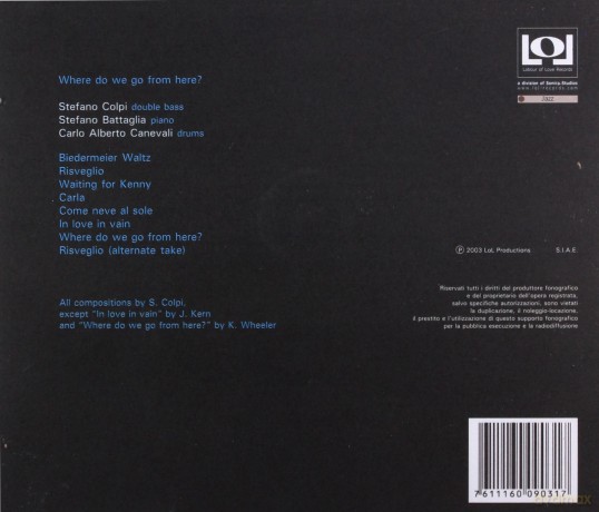 Stefano Colpi Stefano Battaglia Alberto Canevali: Where Do We Go From Here [CD]