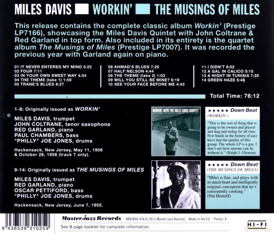 Miles Davis: Workin' + the Musings of Miles [CD]