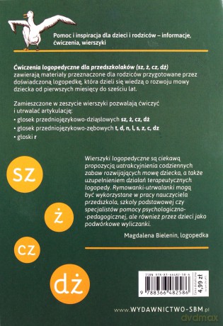 Ćwiczenia logopedyczne dla przedszkolaków (sz, ż, cz, dż) - Magdalena Bielenin, Anna Willman [KSIĄŻKA]