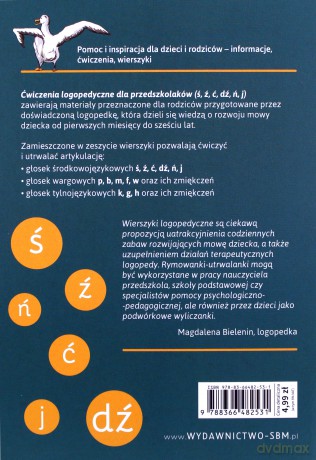 Ćwiczenia logopedyczne dla przedszkolaków (ś, ź, ć, dź, ń, j) - Magdalena Bielenin, Anna Willman [KSIĄŻKA]