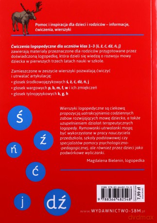 Ćwiczenia logopedyczne dla uczniów klas 1-3 (ś, ź, ć, dź, ń, j) - Magdalena Bielenin, Anna Willman [KSIĄŻKA]