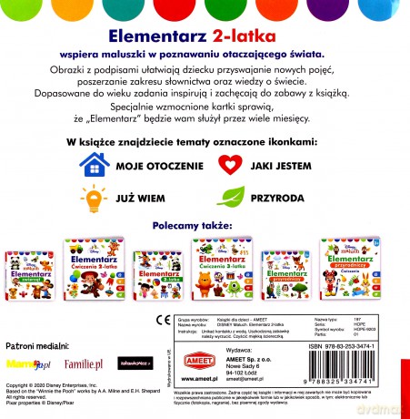 Disney maluch Elementarz 2-latka - Opracowania Zbiorowe [KSIĄŻKA]