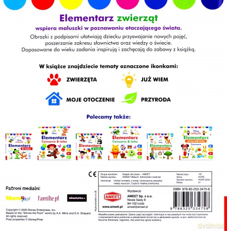 Disney maluch Elementarz zwierząt - Opracowania Zbiorowe [KSIĄŻKA]