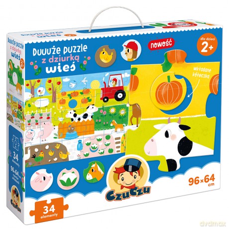Duuuże puzzle z dziurką wieś 2+ czuczu [PUZZLE]