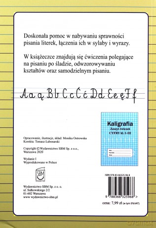 Kaligrafia. Zeszyt ćwiczeń. Klasa 1-3 - Monika Ostrowska [KSIĄŻKA]