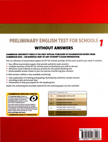 Cambridge Preliminary English Test for Schools 1 Authentic examination papers [KSIĄŻKA]
