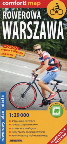 Rowerowa Warszawa rowerowy plan miasta 1:29 000