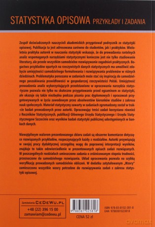 Statystyka opisowa. Przykłady i zadania (wyd. III) - Bąk Iwona, Markowicz Iwona [KSIĄŻKA]
