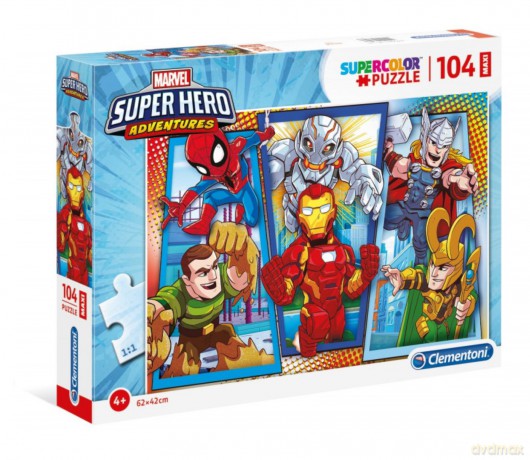 CLEMENTONI 104 el. MAXI SUPER KOLOR Superhero [PUZZLE]