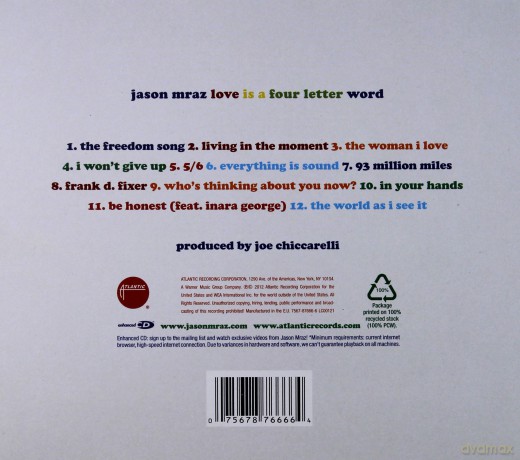 Jason Mraz: Love Is A Four Letter Word (ecopack) [CD]