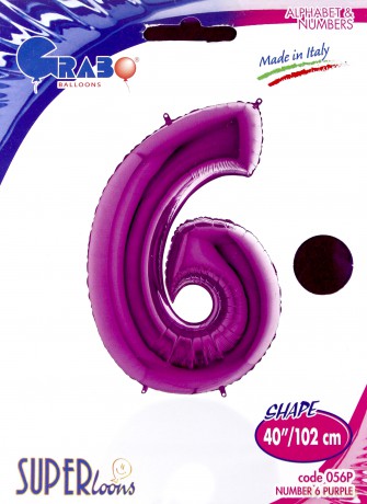 Balon Numer 6 Fioletowy 056P-P