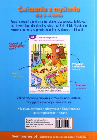 Ćwiczenia z myślenia dla 3-4 latka - Tamara Michałowska [KSIĄŻKA]