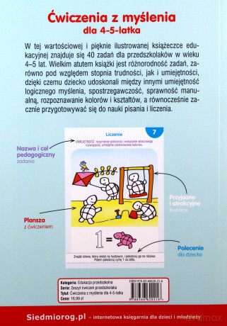 Ćwiczenia z myślenia dla 4-5 latka - Tamara Michałowska [KSIĄŻKA]