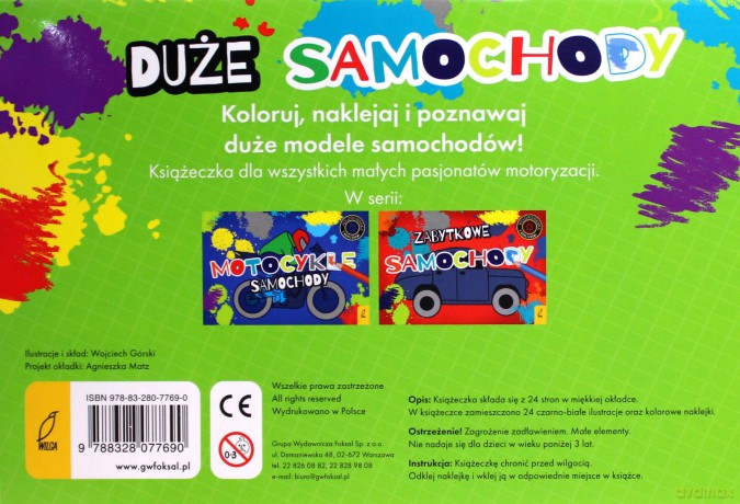 Kolorowanki. Duże auta [KSIĄŻKA]