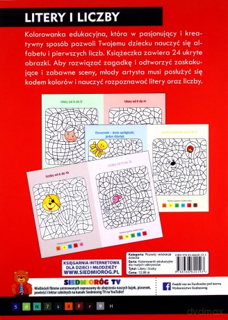 Litery i liczby. Kolorowani edukacyjne dla małych odkrywców 5-7 lat - Jarosław Żukowski [KSIĄŻKA]