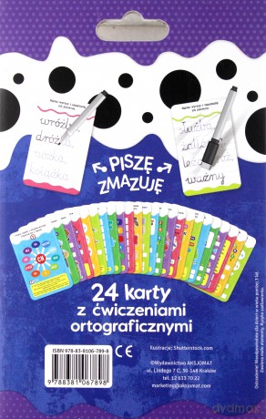 Ortografia klasy 1-3 - karty edukacyjne z pisakiem dla klas 1-3 [KSIĄŻKA]