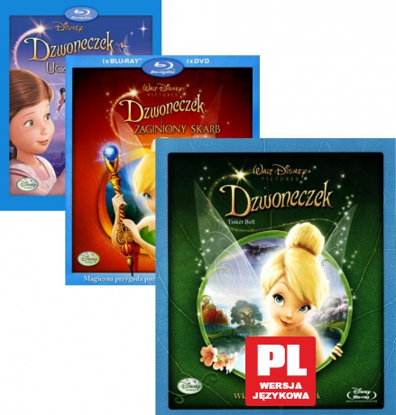 Dzwoneczek / Dzwoneczek i zaginiony skarb / Dzwoneczek i uczynne wróżki (Disney) Pakiet [3Blu-Ray]