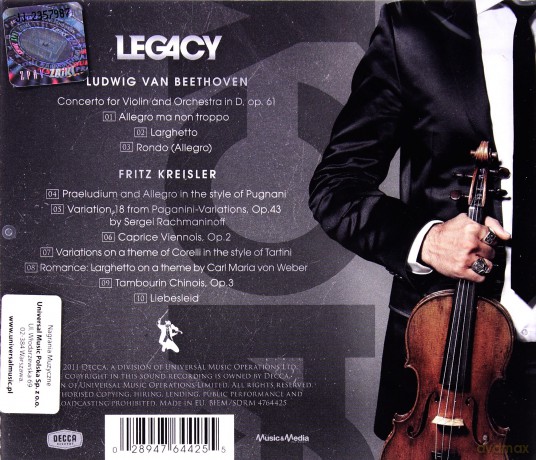 David Garrett: Legacy (Beethoven Violin Concerto) [CD]
