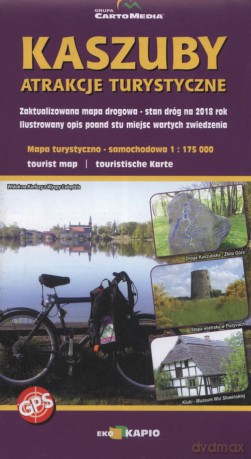 Kaszuby Atrakcje turystyczne Mapa turystyczno-samochodowa 1:750 000