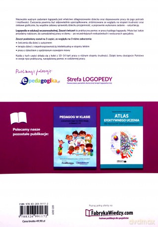 Logopedia w edukacji wczesnoszkolnej Zeszyt ćwiczeń - Justyna Cabała, Barbara Pietrzak-Szymańska [KSIĄŻKA]