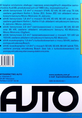 Audi 80 od 1989 Obsługa i naprawa [KSIĄŻKA]