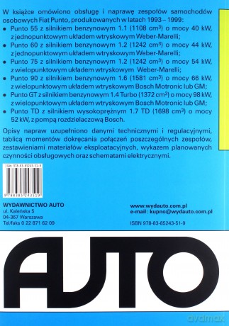 Fiat Punto 1993-1999 Obsługa i naprawa [KSIĄŻKA]